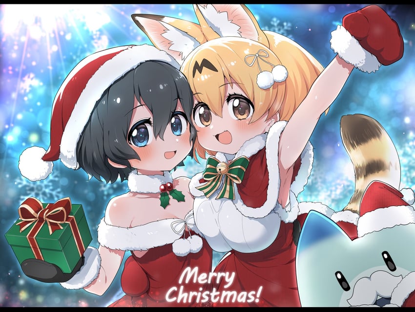 serval, kaban, and lucky beast (kemono friends) drawn by ransusan
