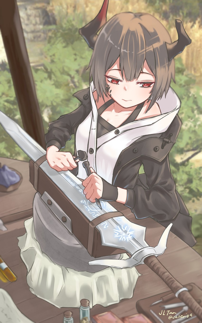vulcan (arknights and 1 more) drawn by jl_tan