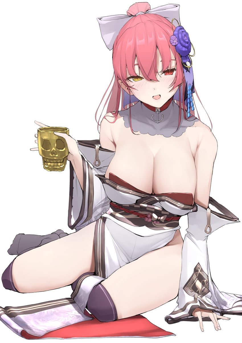 houshou marine and dokuro-kun (hololive) drawn by mitsuru_(uramitsuru1206)
