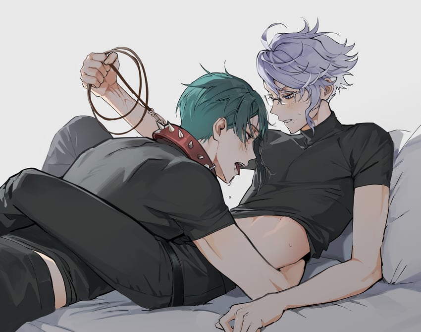 jade leech and azul ashengrotto (twisted wonderland) drawn by hyakutennnn