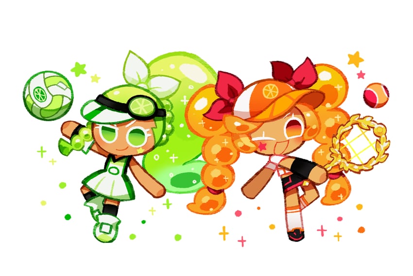 lime cookie and orange cookie (cookie run and 1 more) drawn by melvi0