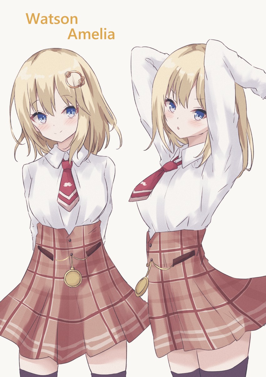 watson amelia (hololive and 1 more) drawn by hayashi_maka