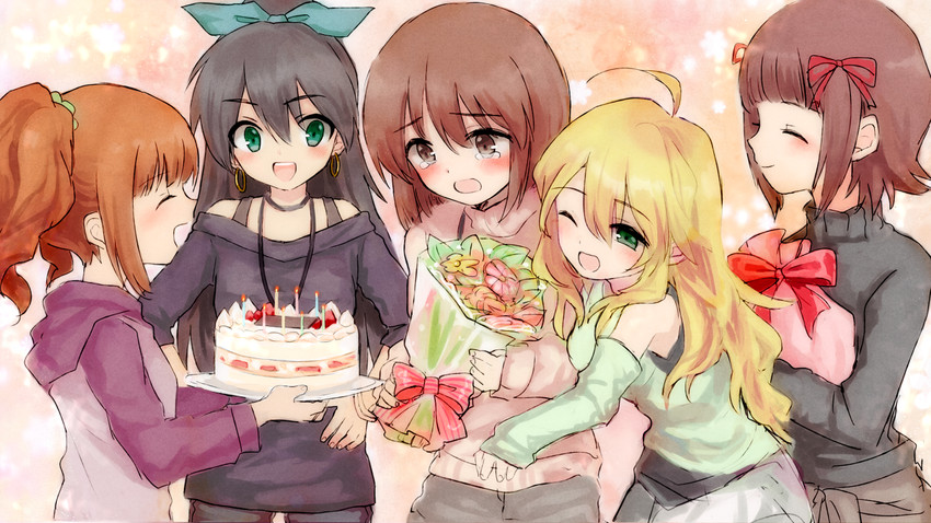 hoshii miki, amami haruka, ganaha hibiki, takatsuki yayoi, and hagiwara yukiho (idolmaster) drawn by furorida