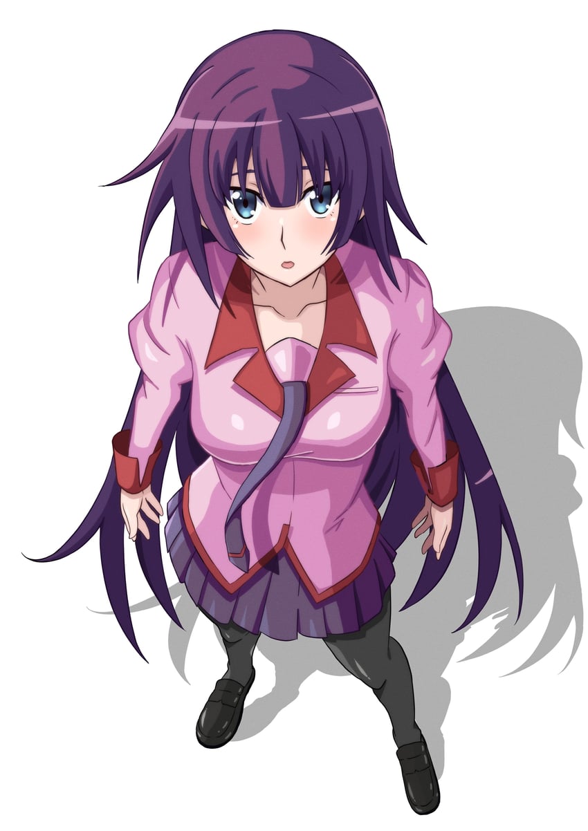 senjougahara hitagi (monogatari and 1 more) drawn by kakukakusan