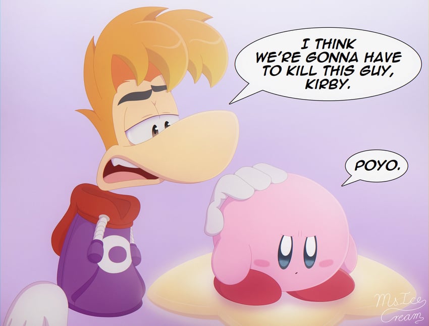 kirby and rayman (kirby and 1 more) drawn by ms_ice_cream