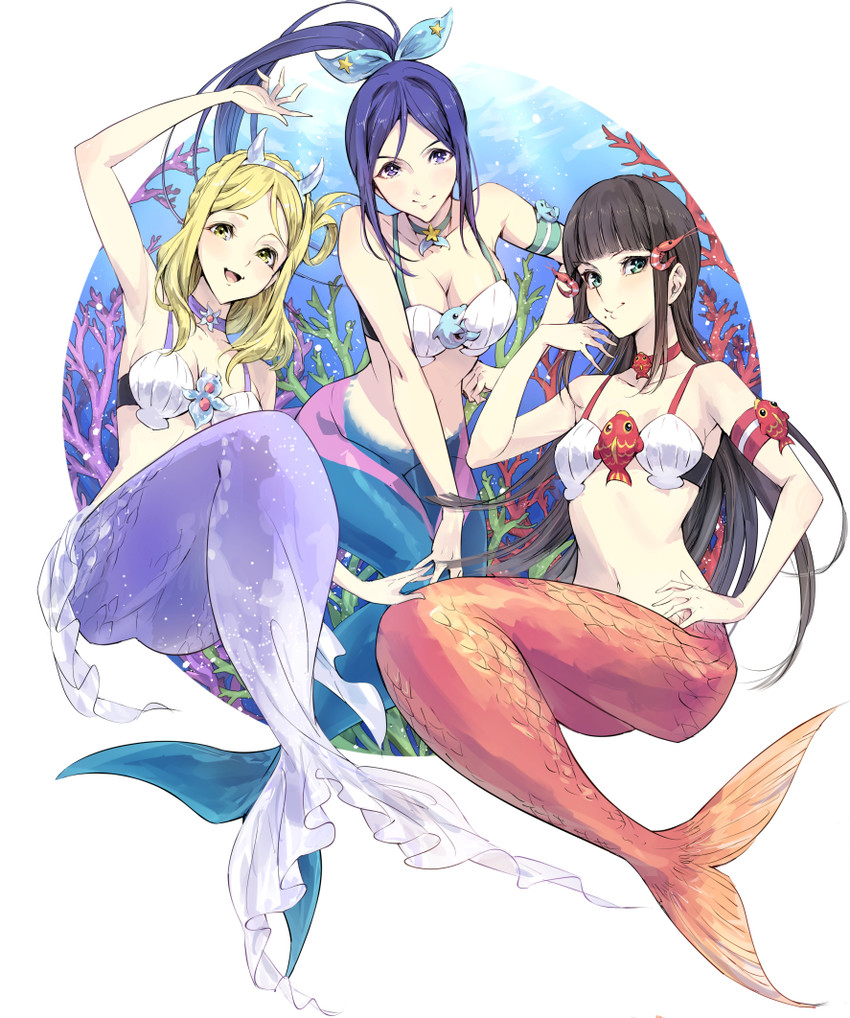 matsuura kanan, kurosawa dia, and ohara mari (love live! and 1 more) drawn by chilhoo88
