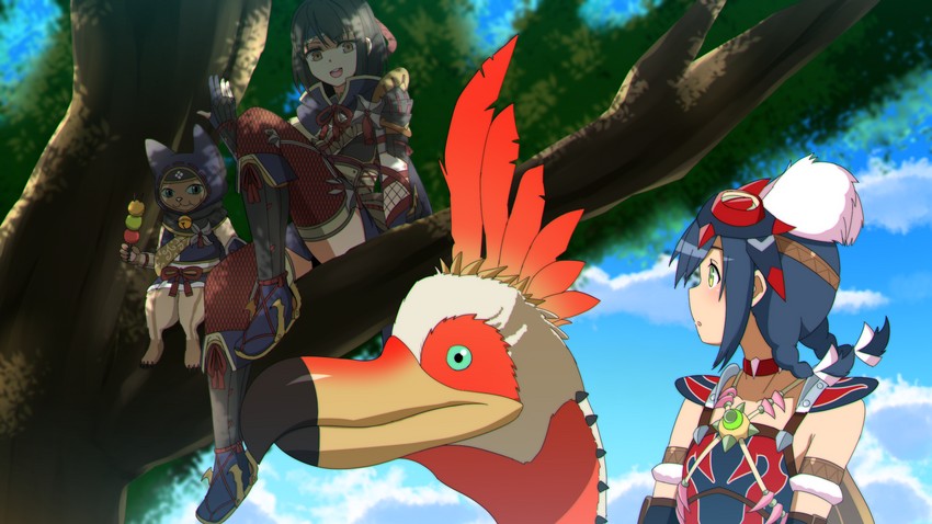 monster hunter and kulu-ya-ku (monster hunter and 2 more) drawn by nanju_bami