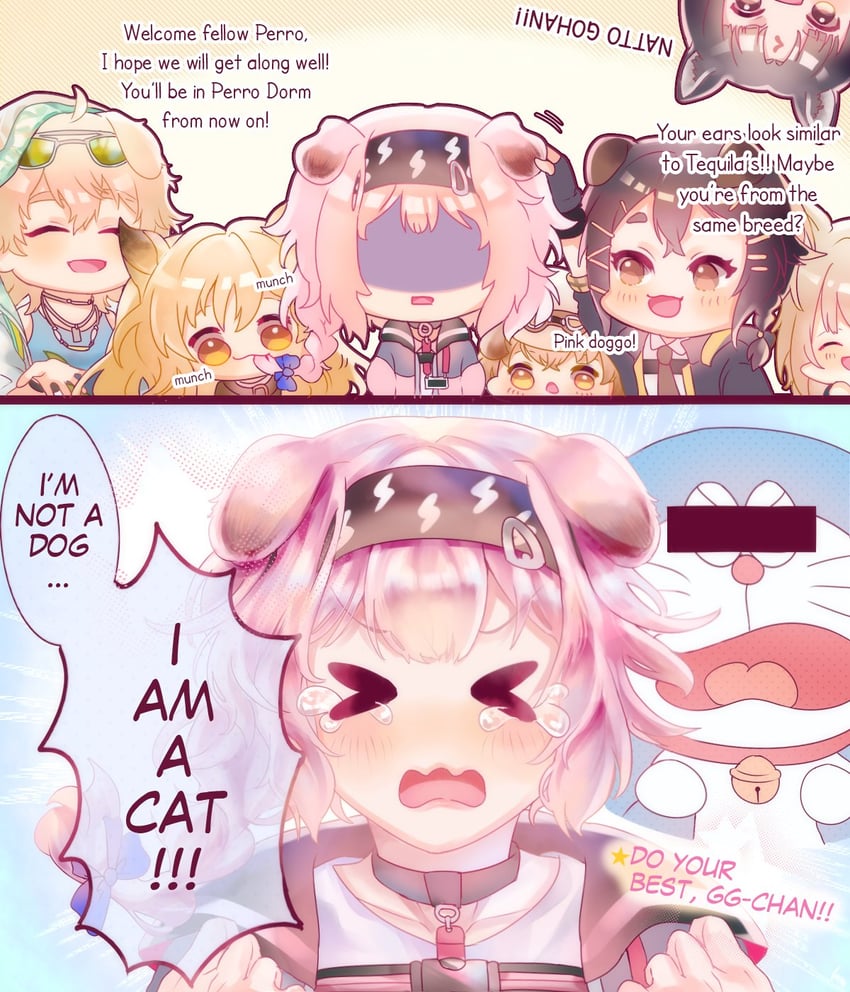 goldenglow, ceobe, saga, doraemon, tequila, and 3 more (arknights and 1 more) drawn by imma_artsu