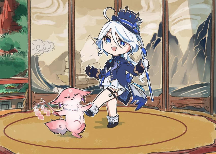 furina and yae miko (genshin impact) drawn by xinzoruo