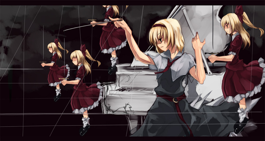 alice margatroid and shanghai doll (touhou) drawn by shimadoriru