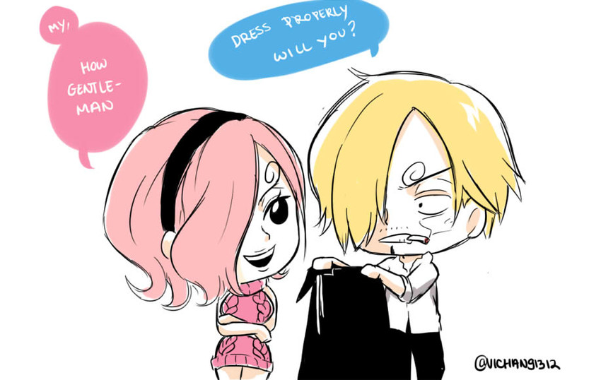 sanji and vinsmoke reiju (one piece) drawn by vi_(vichan)