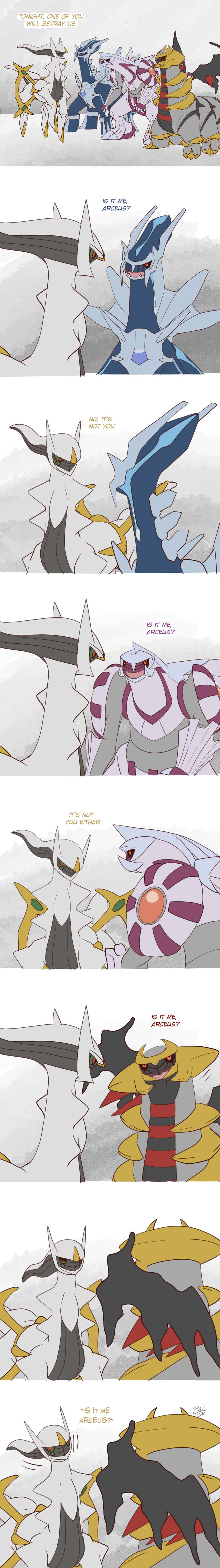 giratina, arceus, dialga, and palkia (pokemon) drawn by tc-96