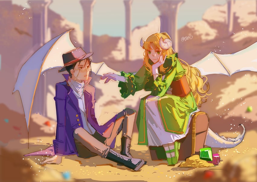klein moretti, audrey hall, and gehrman sparrow (lord of the mysteries) drawn by fyy2333