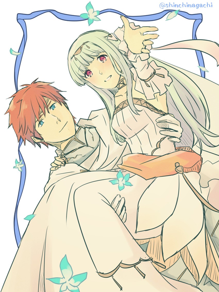 eliwood and ninian (fire emblem and 2 more) drawn by nishimura_(shinchinagachi)