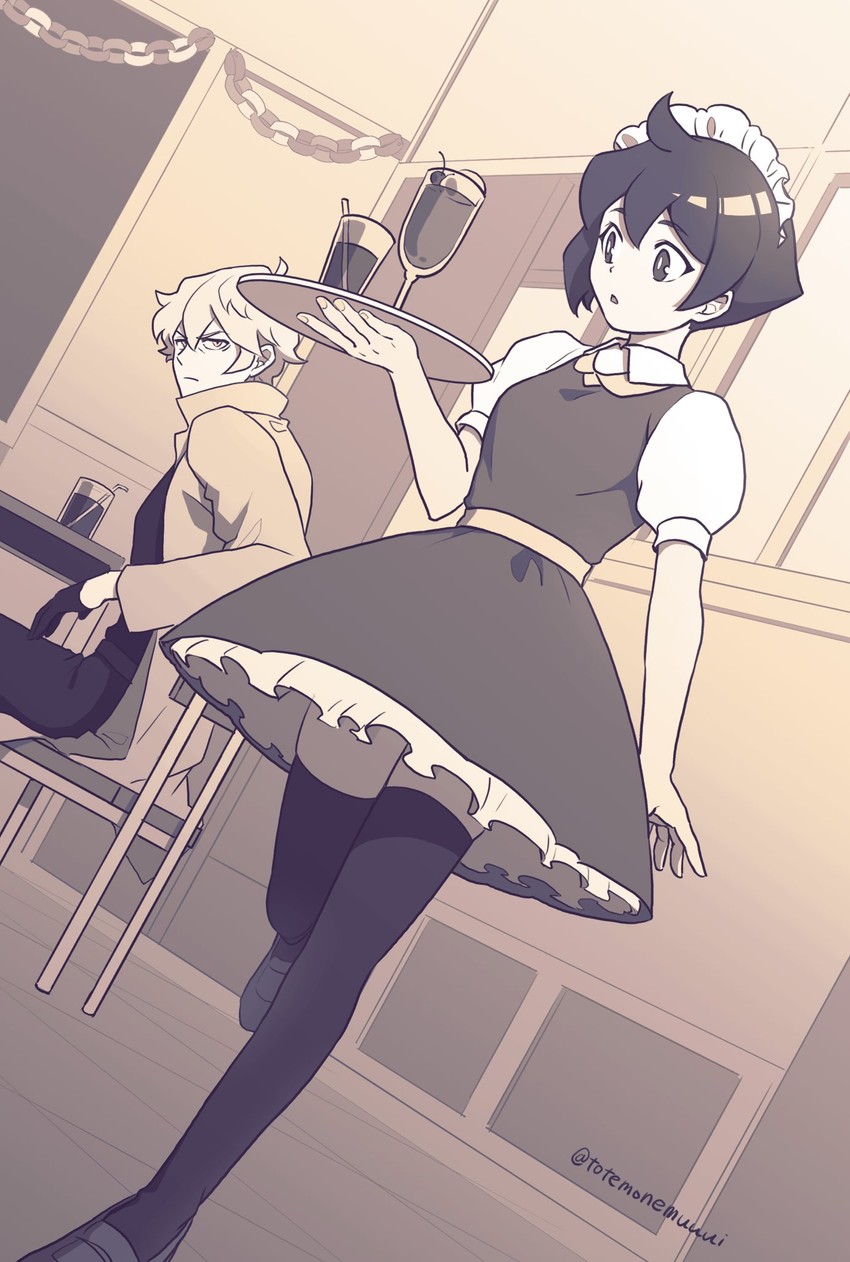 kagemori michiru and ogami shirou (brand new animal) drawn by totemonemuuui