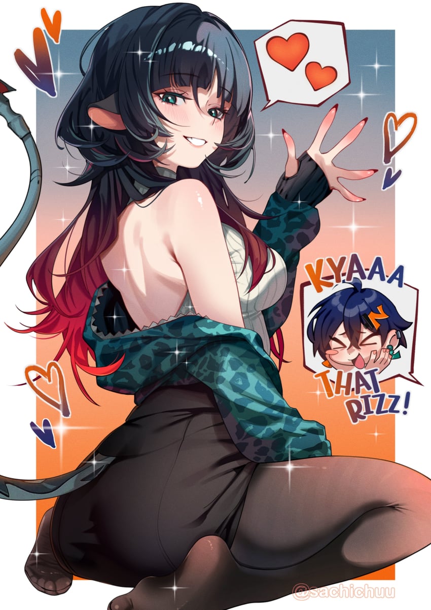 belle and jane doe (zenless zone zero) drawn by sachichuu
