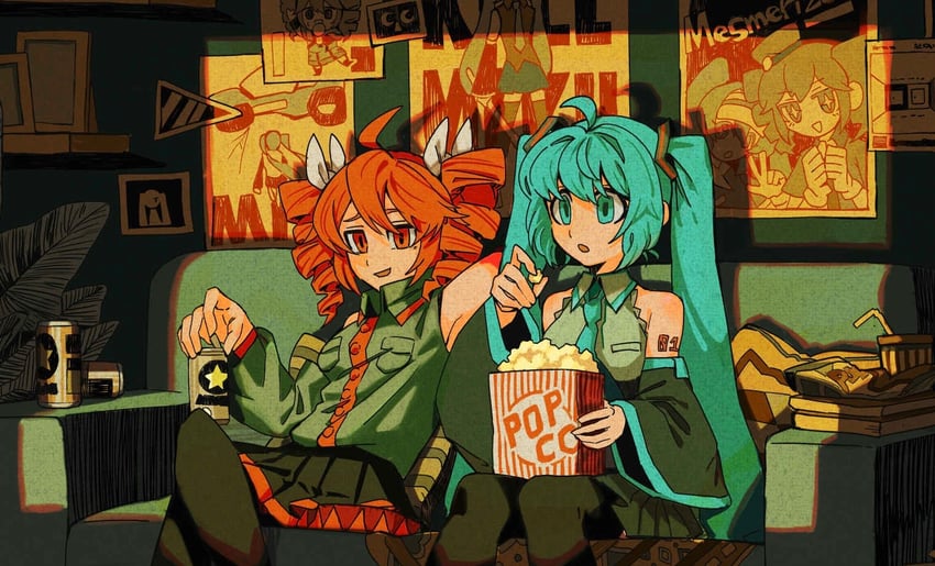 hatsune miku and kasane teto (vocaloid and 8 more) drawn by natuso7