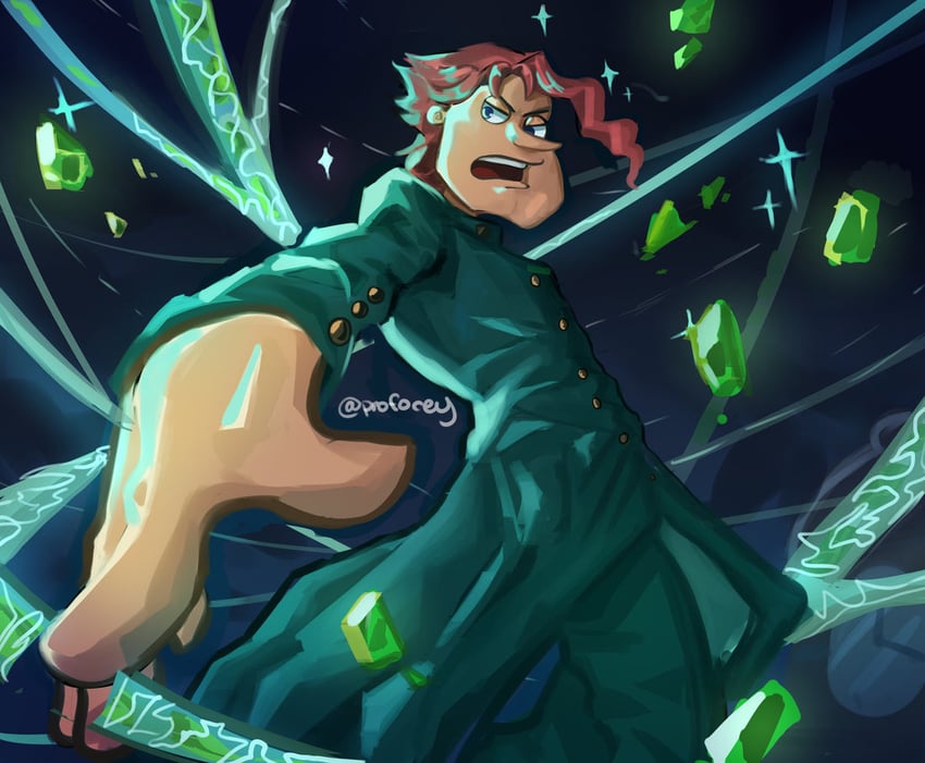 kakyoin noriaki and glenn quagmire (jojo no kimyou na bouken and 1 more) drawn by profocey