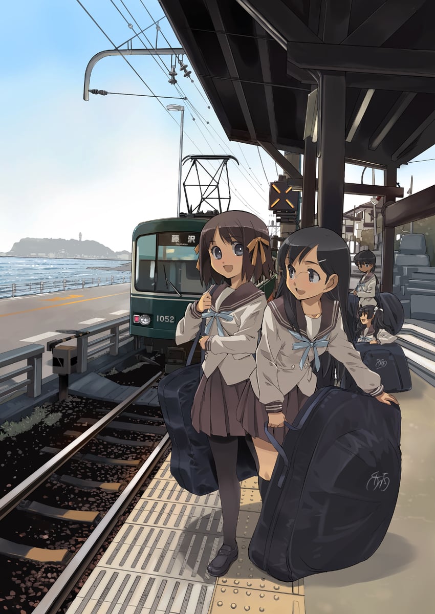maiharu hiromi, kamikura fuyune, akizuki tomoe, and higa natsumi (minami-kamakura koukou joshi jitensha-bu) drawn by matsumoto_noriyuki