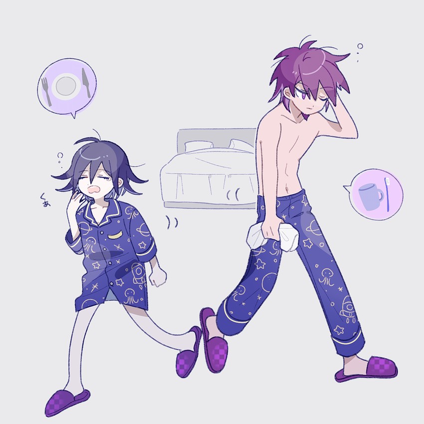 oma kokichi and momota kaito (danganronpa and 1 more) drawn by 1202_koge