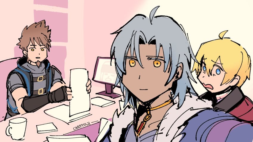 rex, shulk, alvis, and dickson (xenoblade chronicles and 1 more) drawn by cheppo