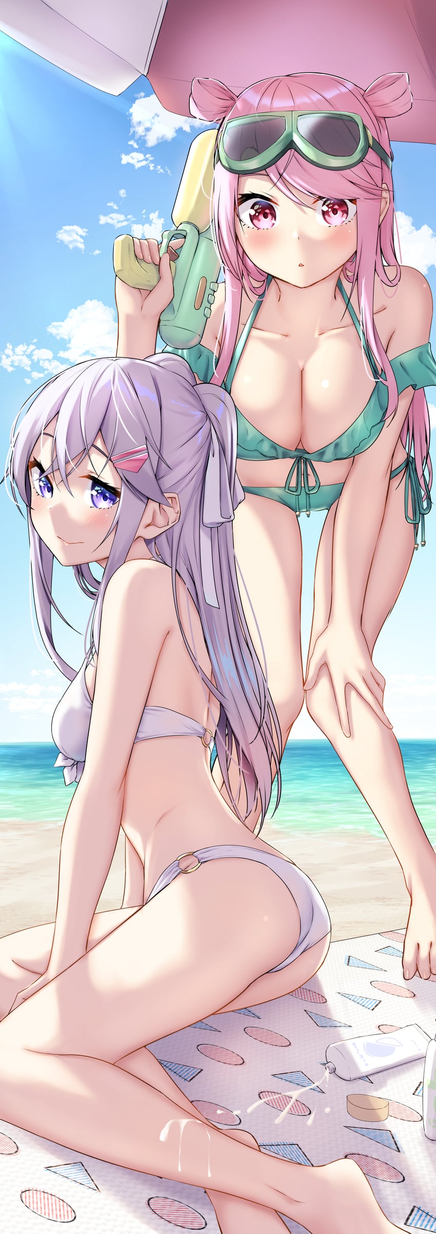 kamagaya momoka and shiroi shizuku (kamikakushi no eden) drawn by sahara386