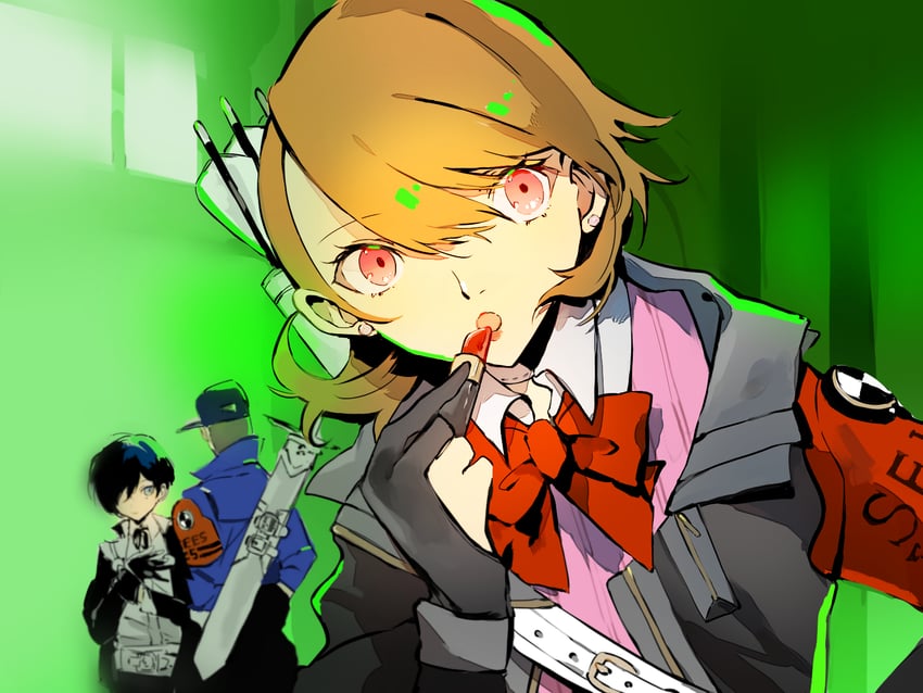 yuuki makoto, takeba yukari, and iori junpei (persona and 2 more) drawn by mina_(mina_st4r)