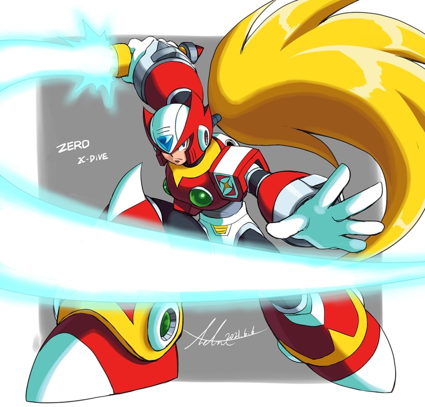 zero (mega man and 1 more) drawn by kamiyama_teten