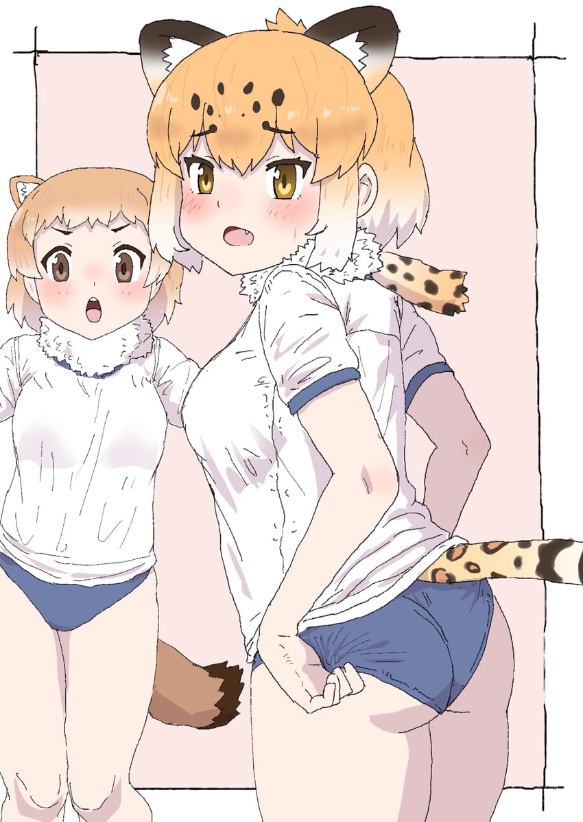 jaguar and black-tailed prairie dog (kemono friends) drawn by kumasyan1998