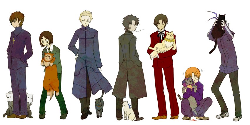 artoria pendragon, saber, gilgamesh, kotomine kirei, iskandar, and 10 more (fate and 1 more) drawn by cloudno9