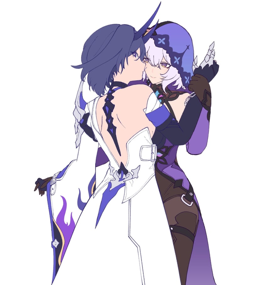 acheron and black swan (honkai and 1 more) drawn by cinnie_kinnie