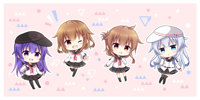 hibiki, inazuma, ikazuchi, akatsuki, verniy, and 1 more (kantai collection) drawn by kashiwadokoro