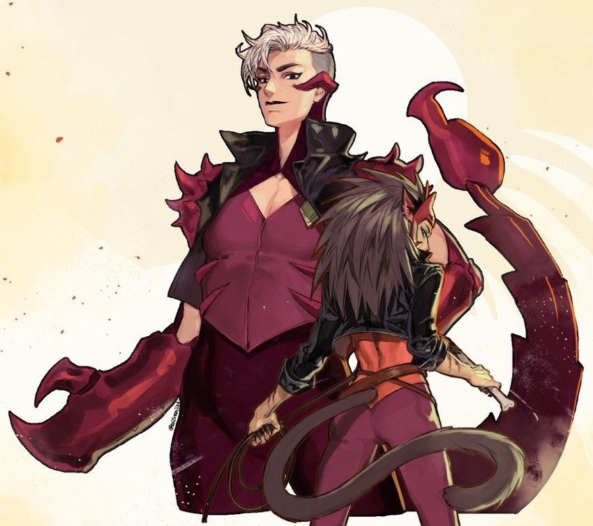 catra and scorpia (she-ra and the princesses of power and 1 more) drawn by oollnoxlloo