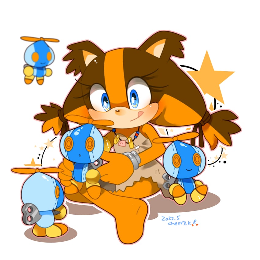 sticks the badger and omochao (sonic and 1 more) drawn by kusunoki_cherry