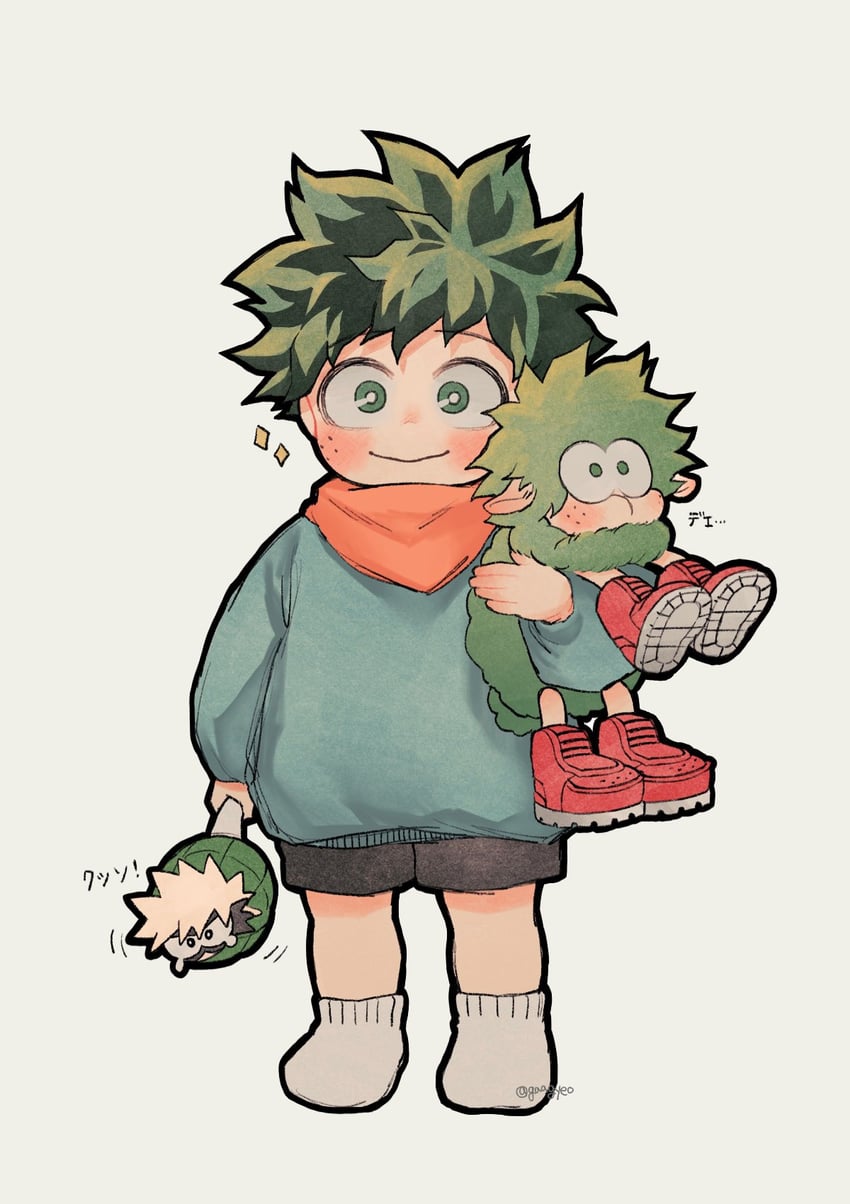 midoriya izuku, bakugou katsuki, and dynamy (boku no hero academia) drawn by gaagyeo