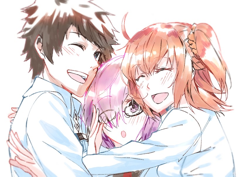 mash kyrielight and fujimaru ritsuka (fate and 1 more) drawn by fare