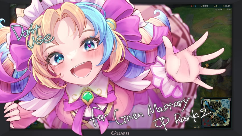 gwen and cafe cuties gwen (league of legends) drawn by momikodayo