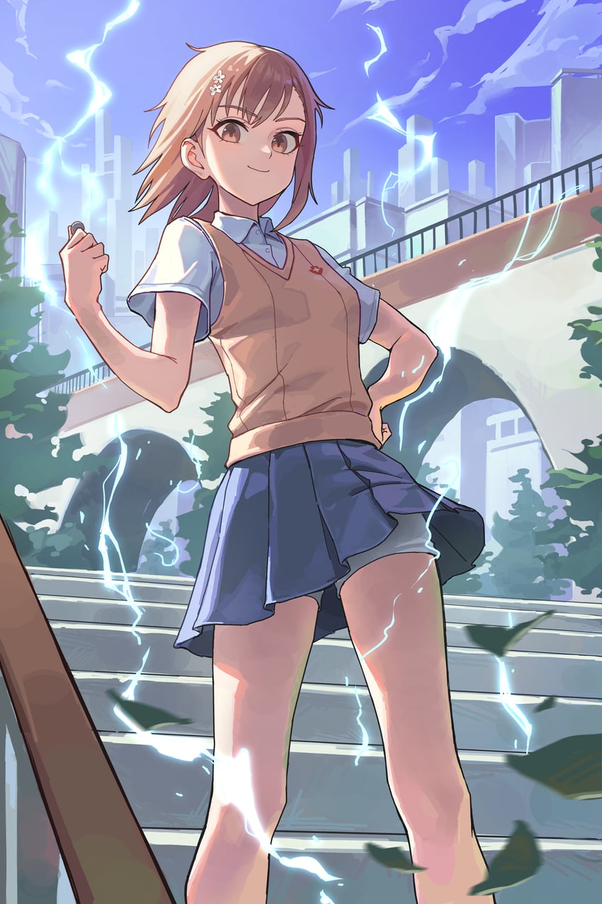 misaka mikoto (toaru majutsu no index and 1 more) drawn by ksksksa