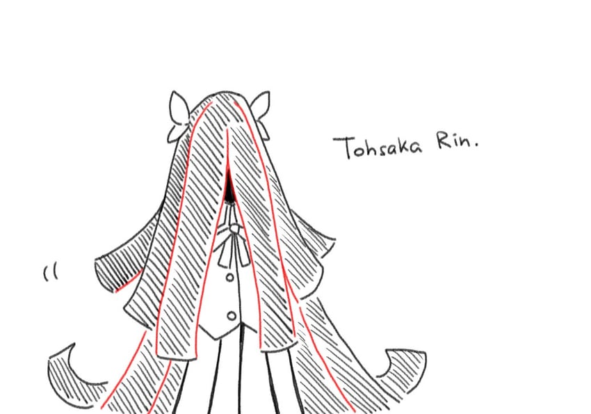 tohsaka rin and grail beast (fate and 1 more) drawn by gat0w