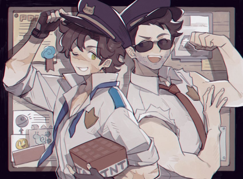 goodtimeswithscar and skizzleman (minecraft and 2 more) drawn by luminous_slime