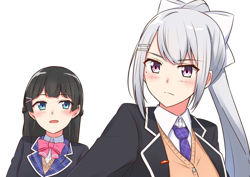 tsukino mito and higuchi kaede (nijisanji) drawn by yagara_(kishimen_f)