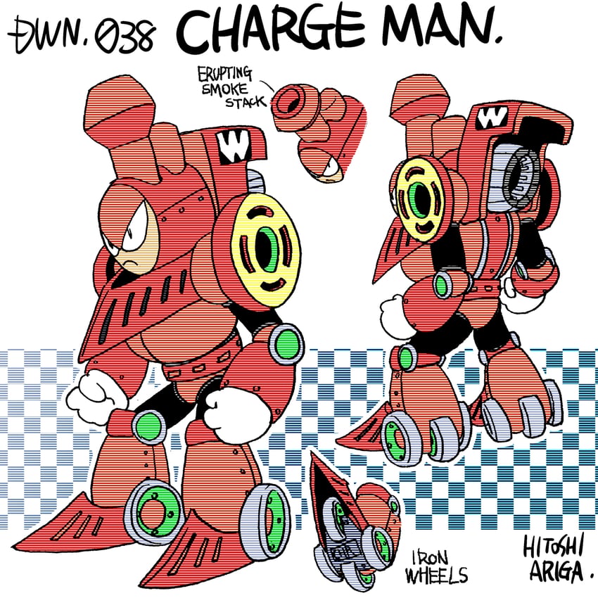 charge man (mega man and 2 more) drawn by ariga_hitoshi