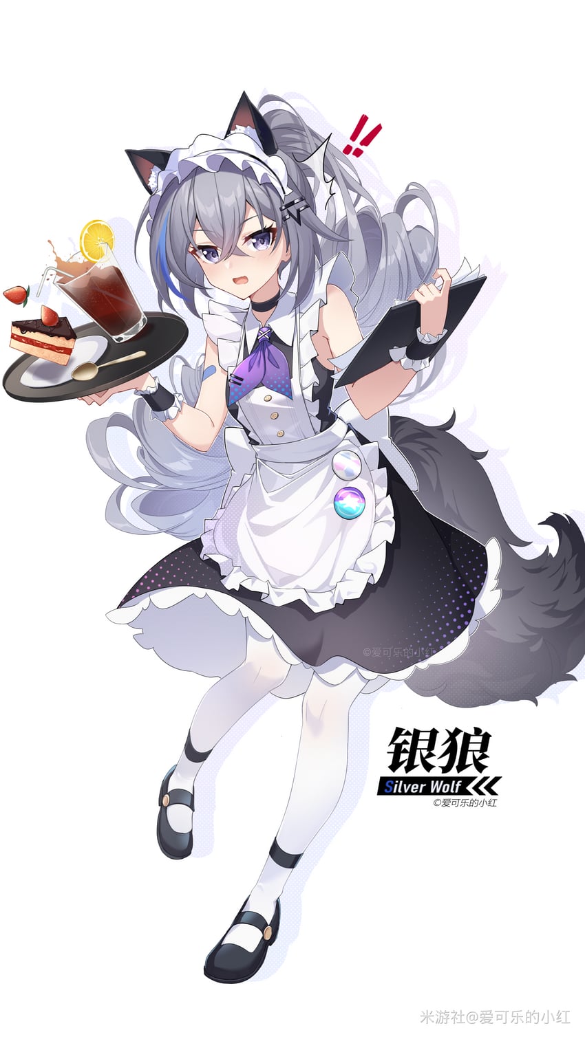 silver wolf (honkai and 1 more) drawn by ai_ke_le_de_xiao_hong
