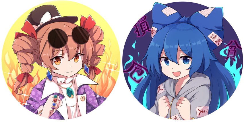 yorigami shion and yorigami jo'on (touhou) drawn by rizento