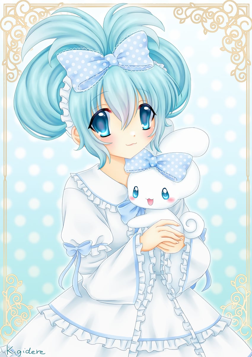 hatsune miku, cinnamoroll, and cinnamiku (vocaloid and 2 more) drawn by kigidere