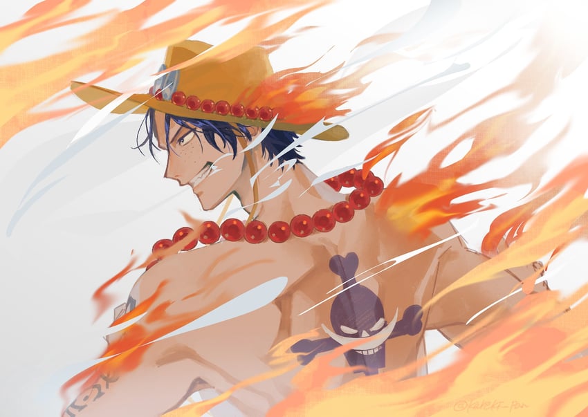 portgas d. ace (one piece) drawn by gunjo_shizuko