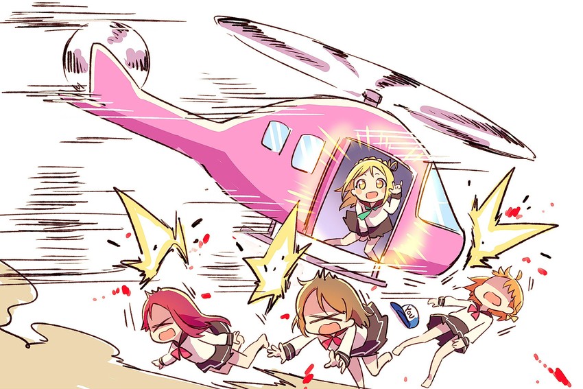 watanabe you, sakurauchi riko, takami chika, and ohara mari (love live! and 1 more) drawn by ayakashi_(monkeypanch)