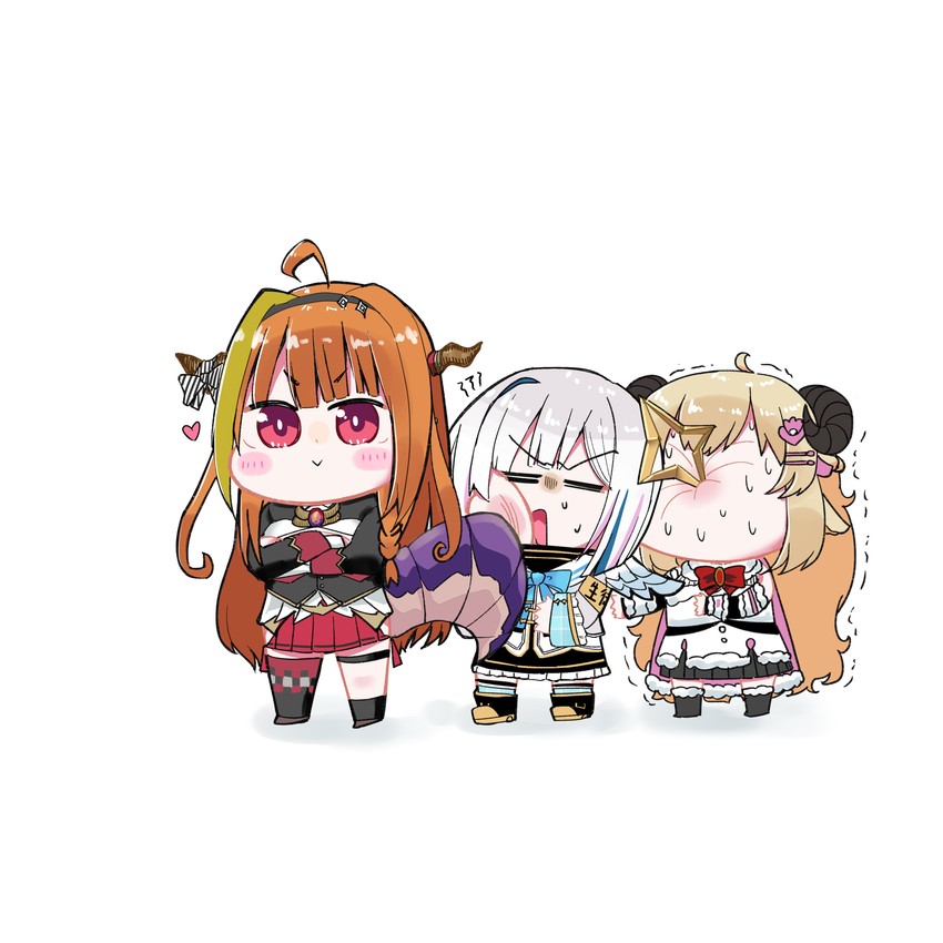 amane kanata, kiryu coco, and tsunomaki watame (hololive) drawn by yayoi_after