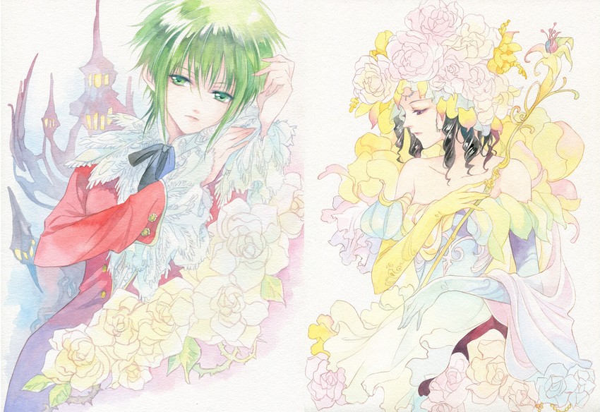 asellus and princess white rose (saga and 1 more) drawn by agahari