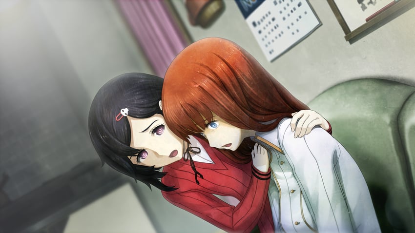 urushibara luka and shiina kagari (steins;gate and 1 more) drawn by huke